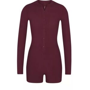 Skims soft lounge ribbed onesie romper pajamas